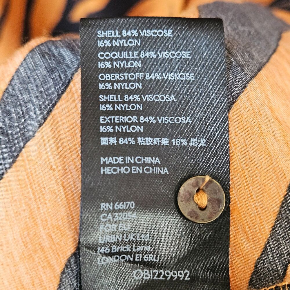 Maeve by Anthropologie Tereza Midi Shirt Dress In Tiger Animal Print Orange XS P - Picture 11 of 14